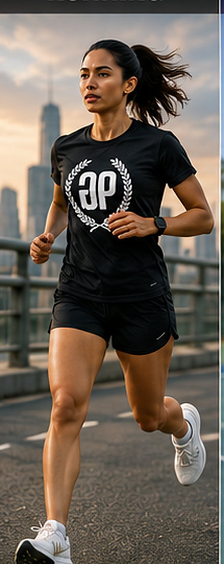 Running athlete in Gamphace kit
